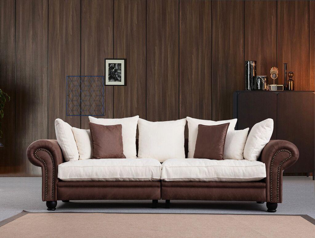 Atelier del Sofa Trosed Fresno 3, 300x115x80 см, кафеаво-бела