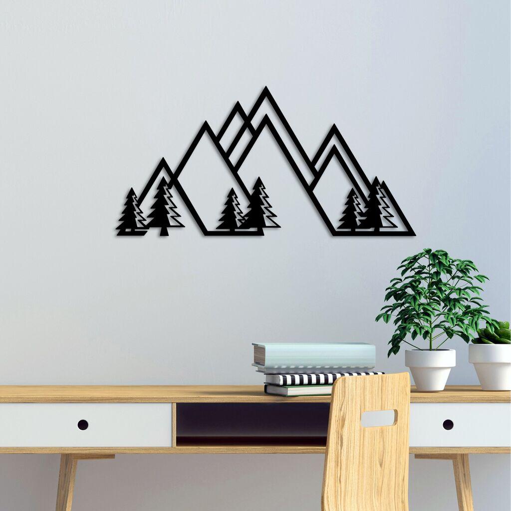 Wallity декорација за dzид Mountain-v1, 70x35cm, црна