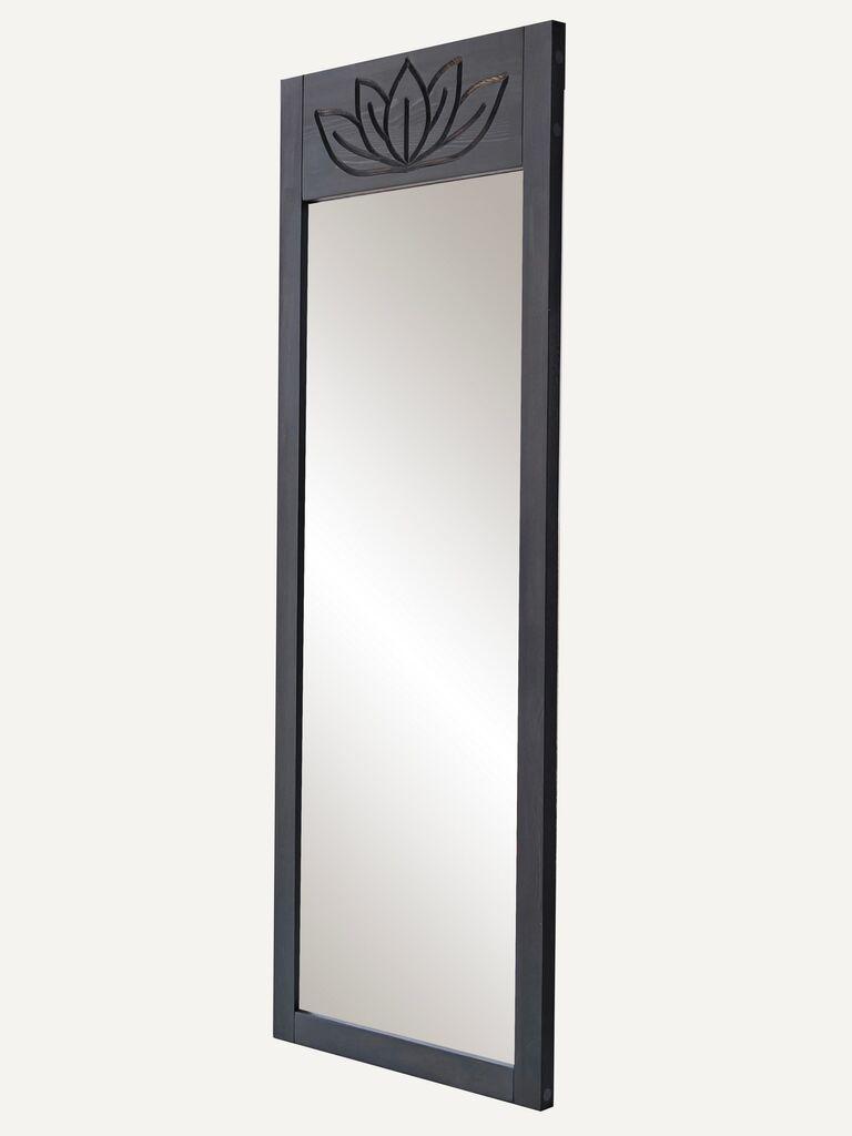 Самостојно огледало Hanah Home Lotus, 55x155x2 см, црно