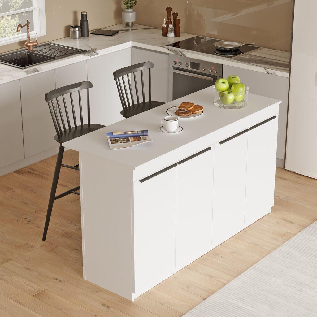 Кујнска маса Hanah Home OR1-W, 160x60x90 см, бела