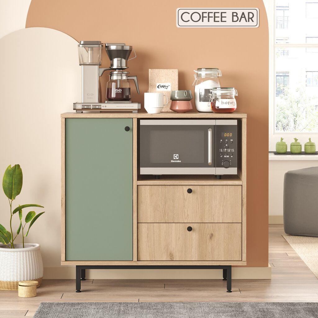 Комода Hanah Home RE1-SY, 88x85x35,5 см, зелена