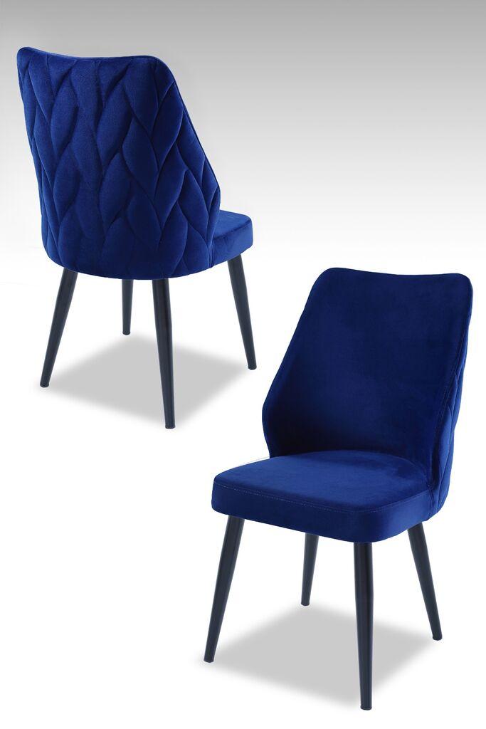 Комплет столчиња Hanah Home Poufy, 48x90x43 см, 4 парчиња, црна и темно сина боја