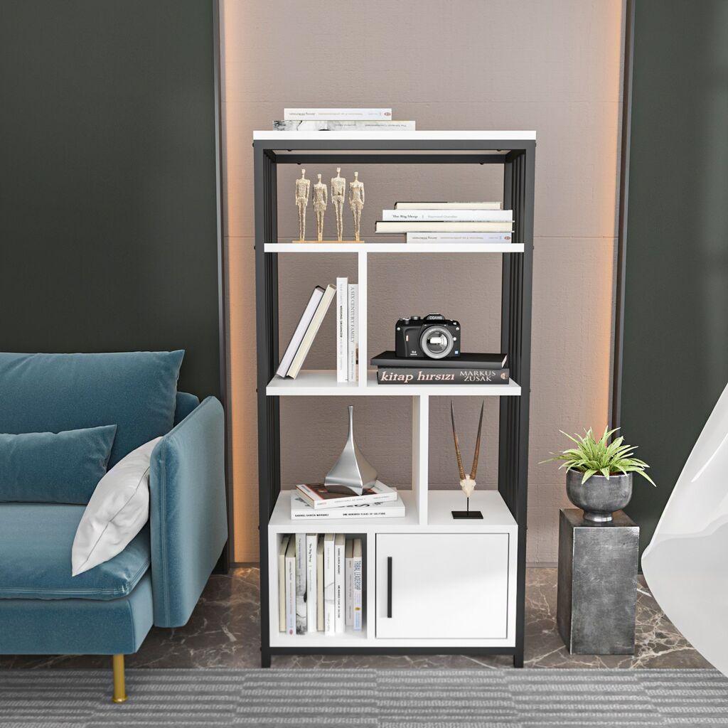Полица за куќа Hanah Home Valero, 60x120x29,6 см, бела-црна