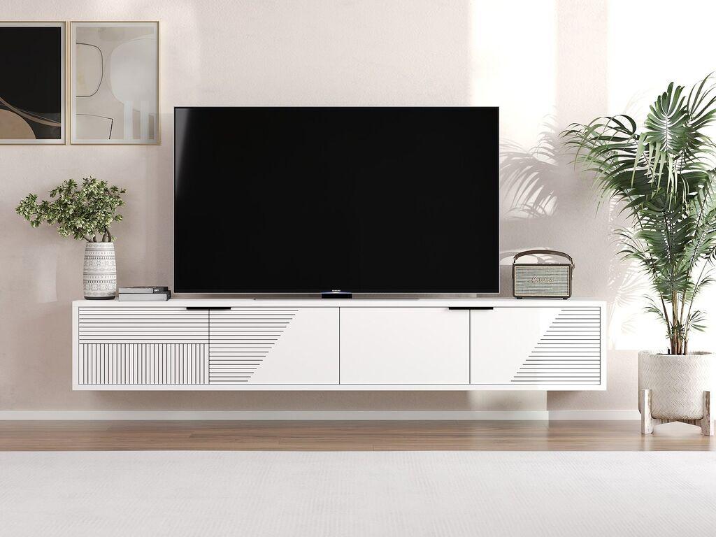Комода за телевизор Hanah Home Parla, 180x30x30 см, бела