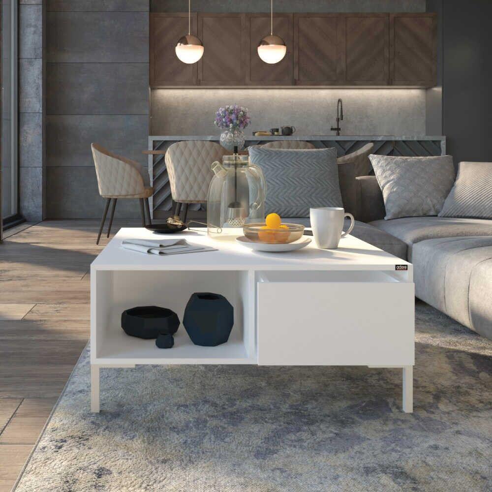 Маса Hanah Home Club Shp-660-Dd-1, 90x42x90 см, бела