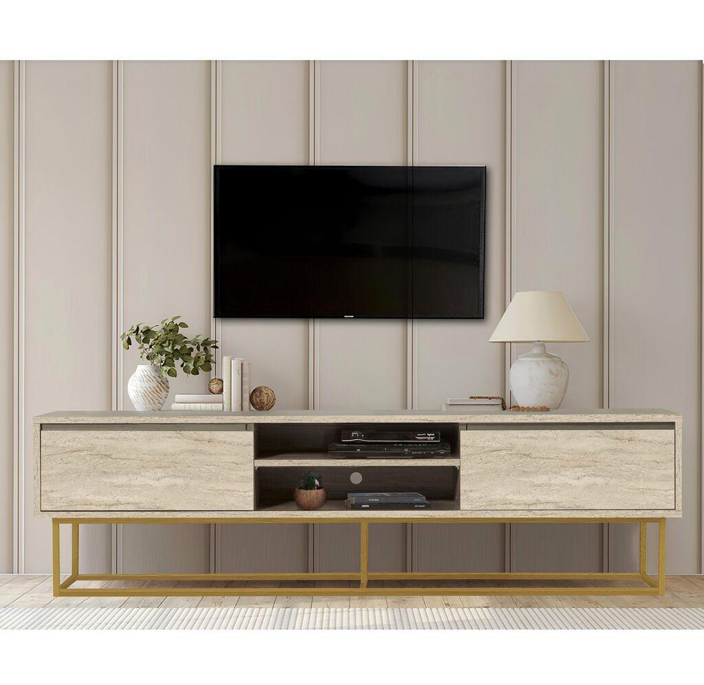 Комода за телевизор Hanah Home Rodez 180, 180x50x40 см, кремаста