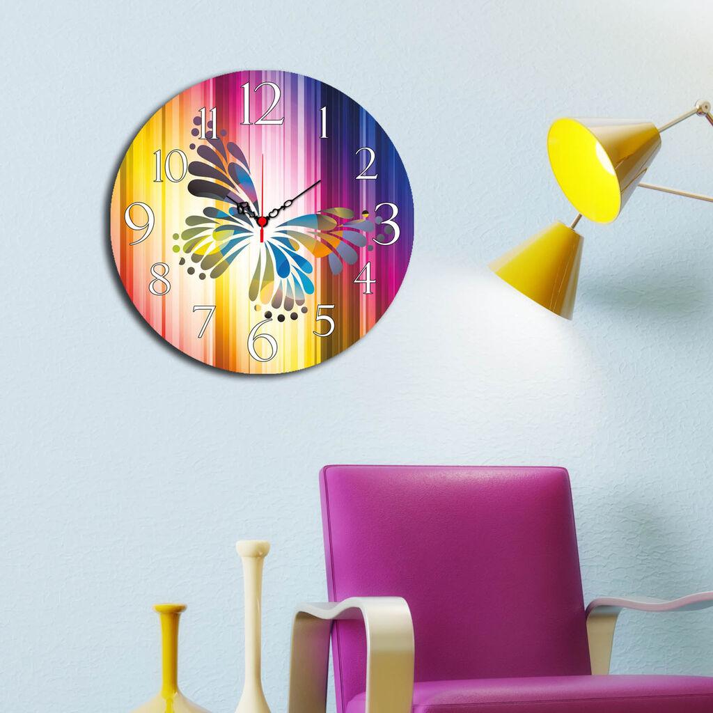 Wallity MDF dzиден часовник во боја 40 см