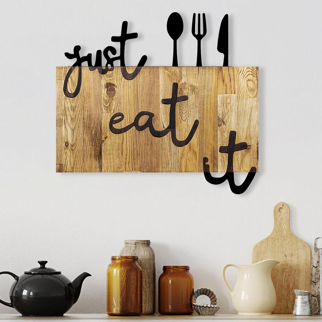 Wallity декорација за ѕид Just Eat It, 58x3x52 см, кафеава боја