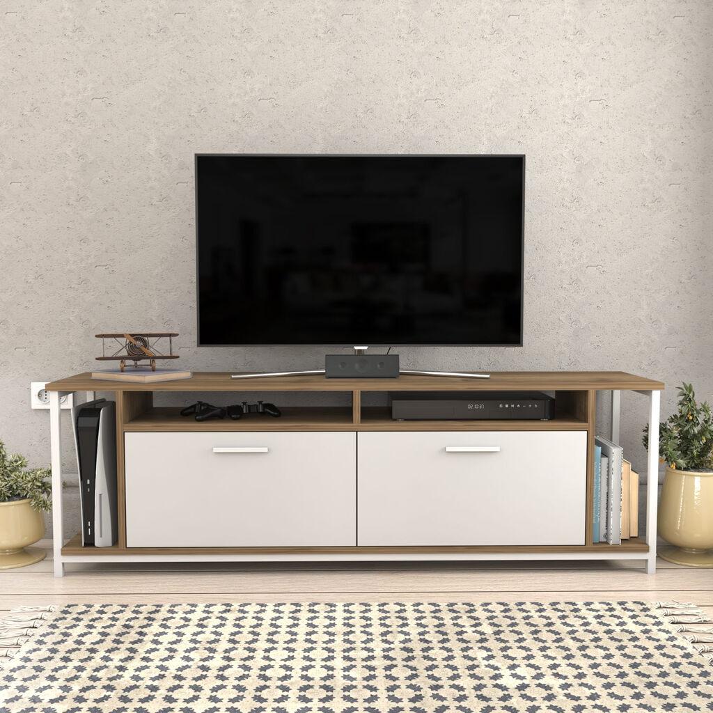 Комода за телевизор Hanah Home Omar, 160x50.8x35 см, бела-оревова