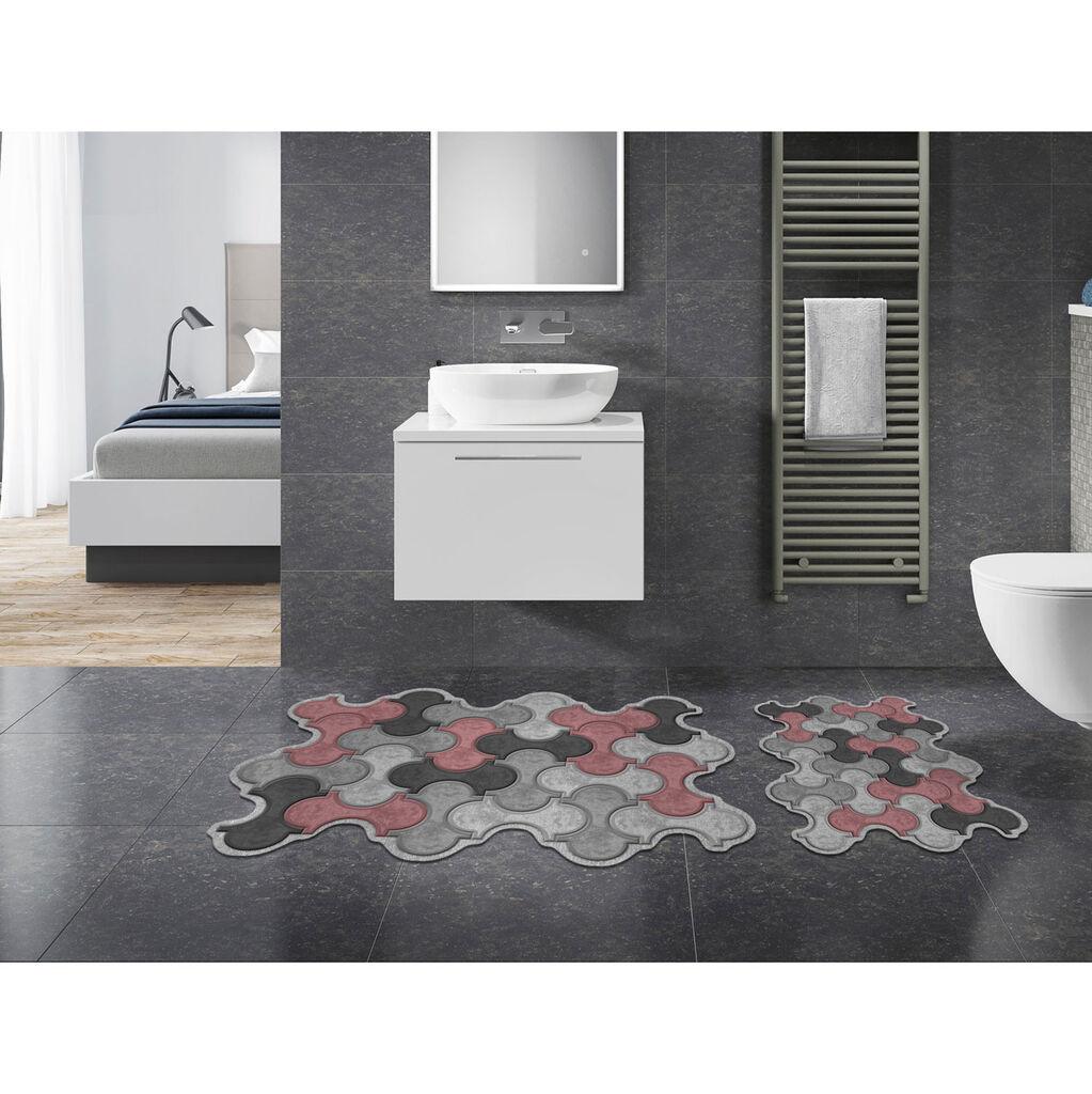 L'essentiel Maison 210FG42115PU Пастира за бања, 2 парчиња, сива боја