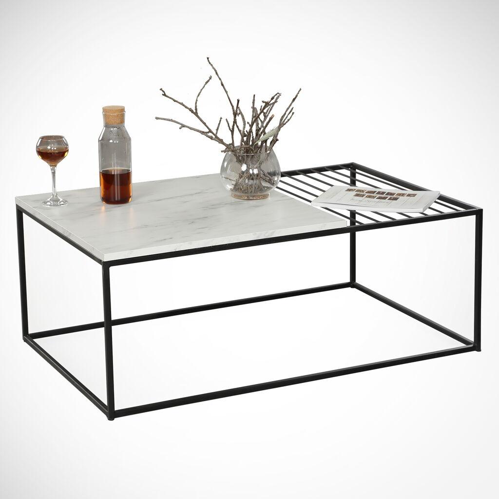 Маса Hanah Home Club Zinus, 95x43x55 см, бела-црна