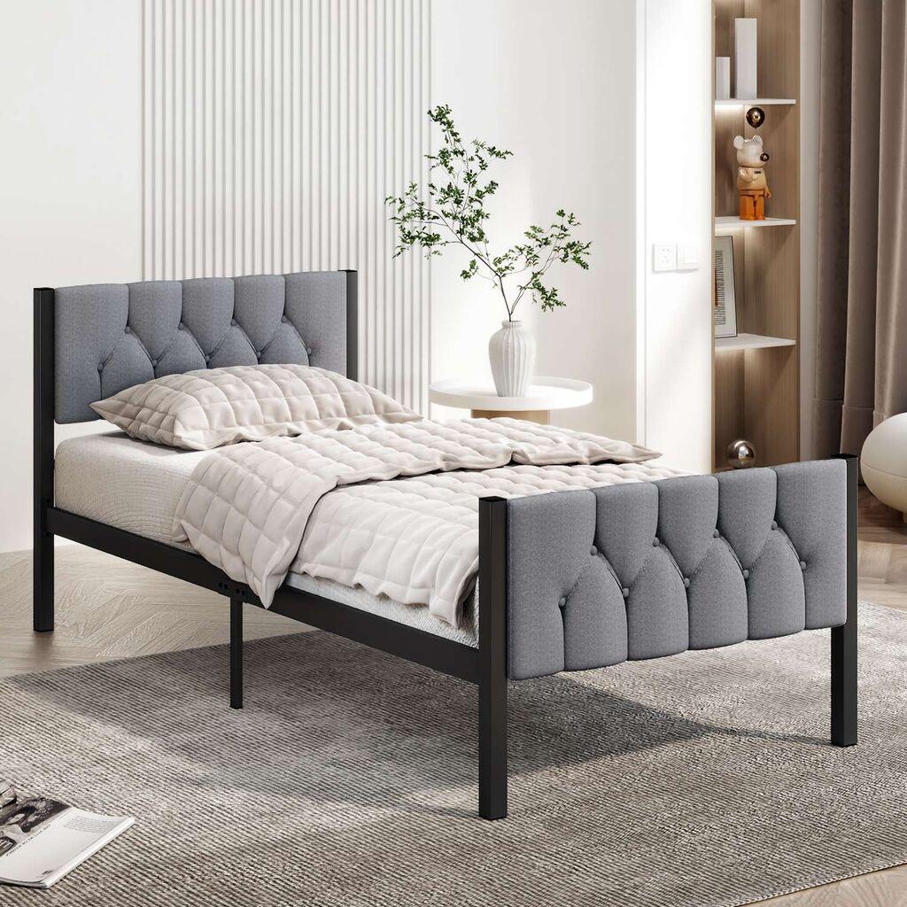 Рамка за кревет Hanah Home, стил, 90x190 см, сива