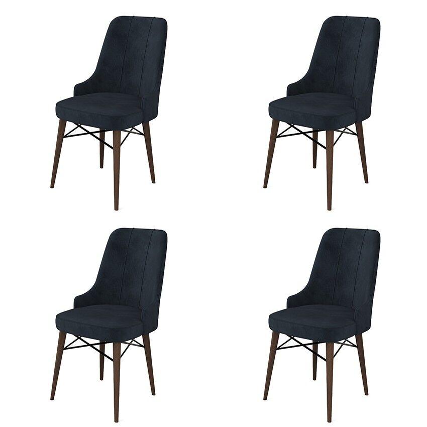 Комплет столчиња Hanah Home Pare, 46x94x46 см, 4 парчиња, антрацит-кафеава