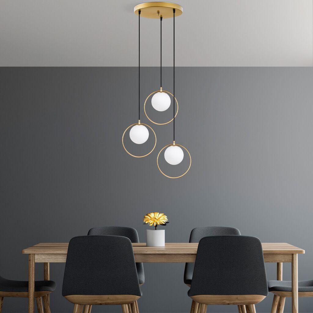 Opviq Luster Dolunay-4507, 47x47x115cm, IP20, бело-златна боја
