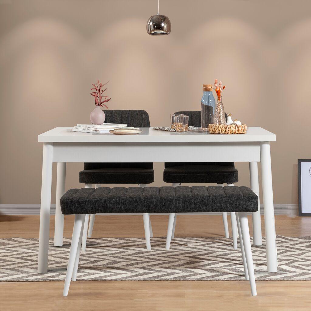 Трпезариска маса и столчиња Hanah Home Costa, антрацит-бела