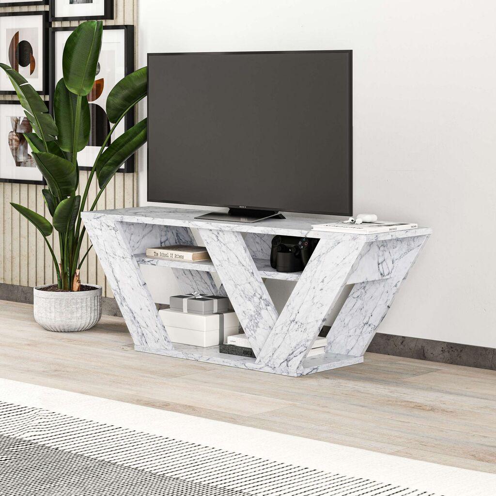 ТВ кабинет Hanah Home Pipralla, 110x40x30 см, бел