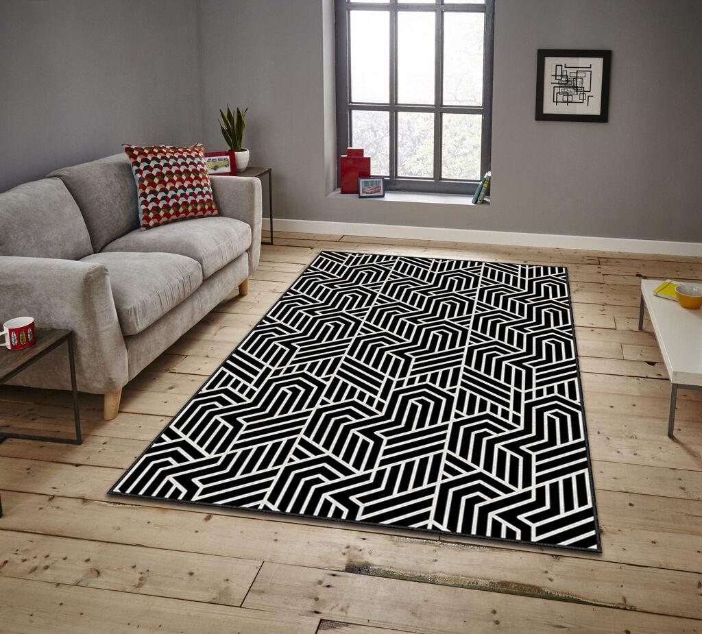 Тепих Conceptum Hypnose 120, 160x230 см, црно-бел