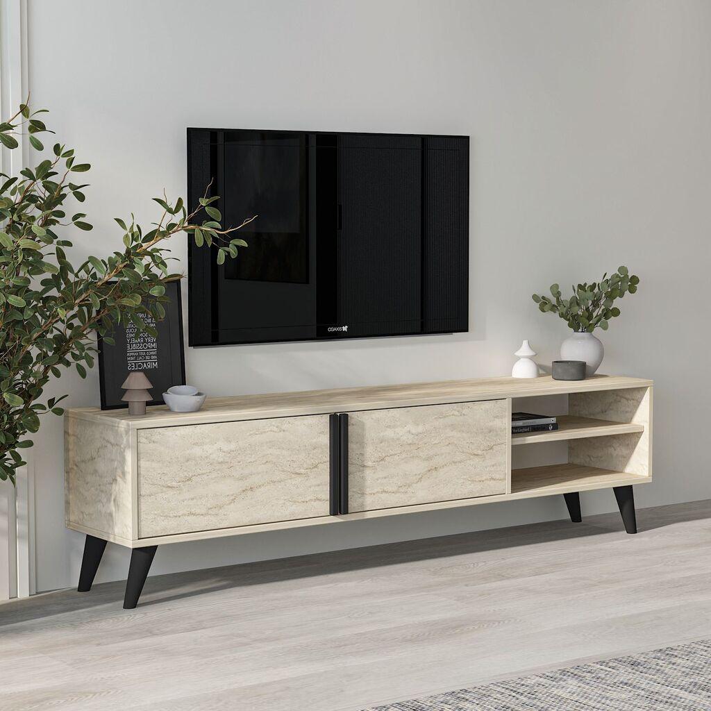 Комода за телевизор Hanah Home Benoit, 160x35x29,6 см, беж