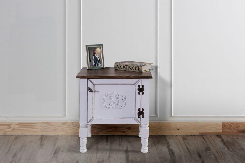 Ноќна масичка Hanah Home Ada, 50x40x52 см, бела