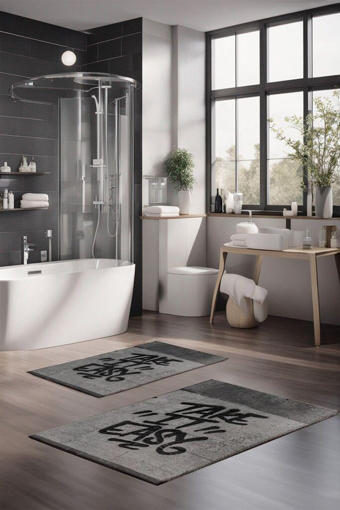 Комплет теписи за бања L'essentiel Maison CT-5355, 2 парчиња, сиви