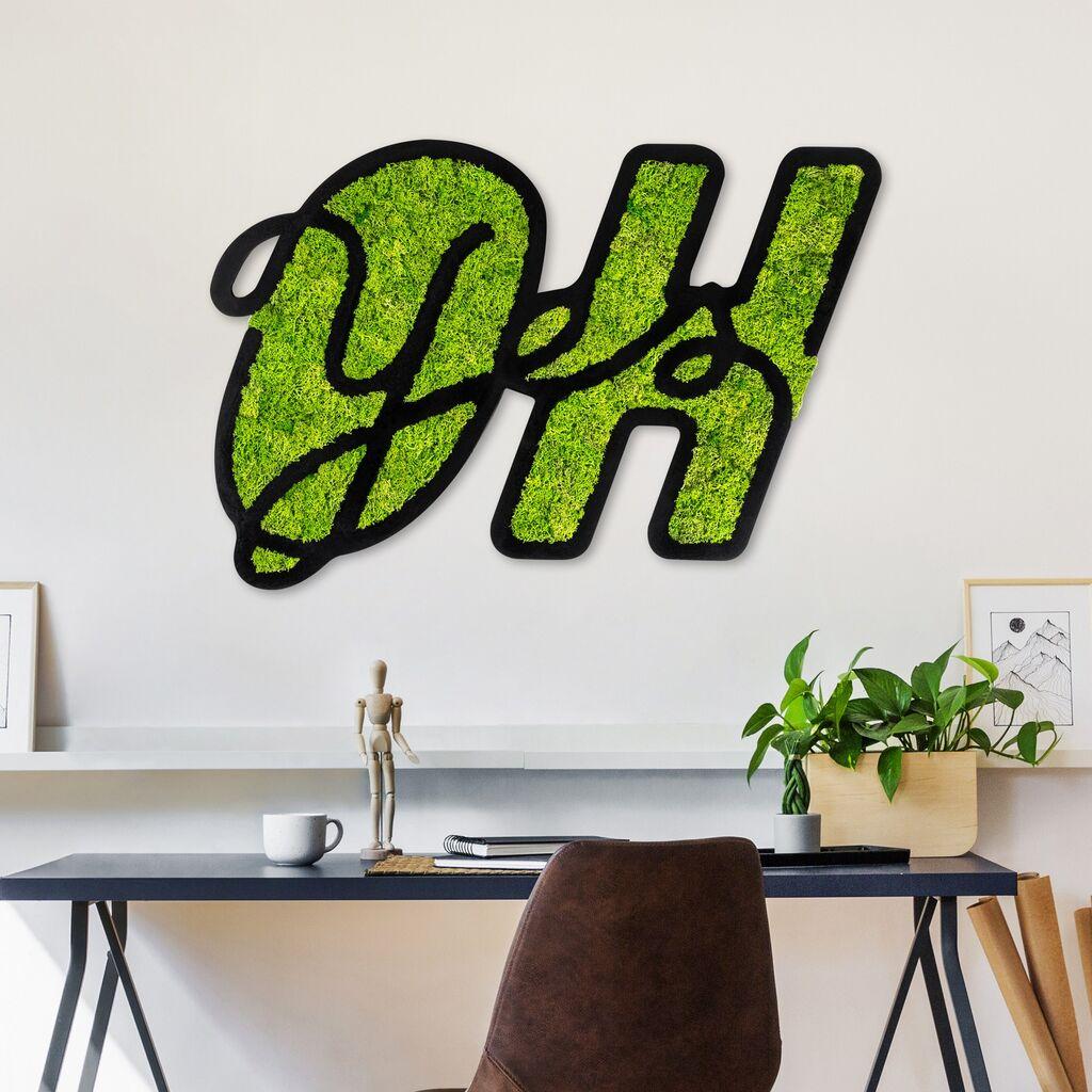 Wallity dzидна декорација Мос - О Да, 52 x 76 см, зелена