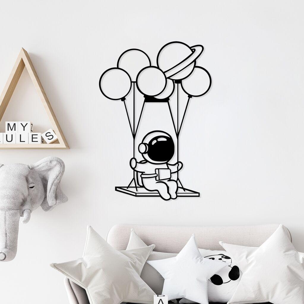 Wallity декорација за dzид Астронаут 1, 44x70 см, црна