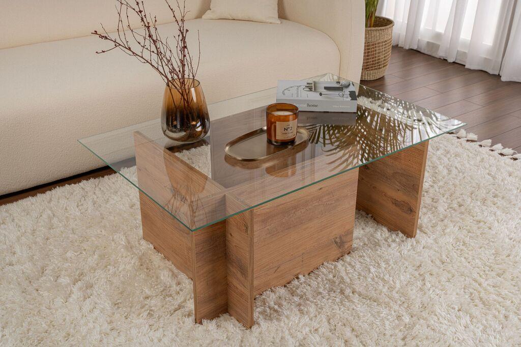 Маса Hanah Home Club Ventrino, 105x65x40 см, кафеава