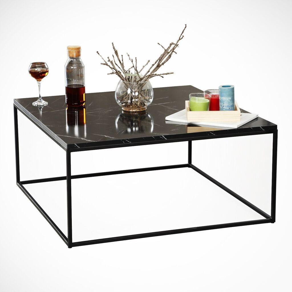 Маса Hanah Home Club од полиестер, 75x43x75 см, црна