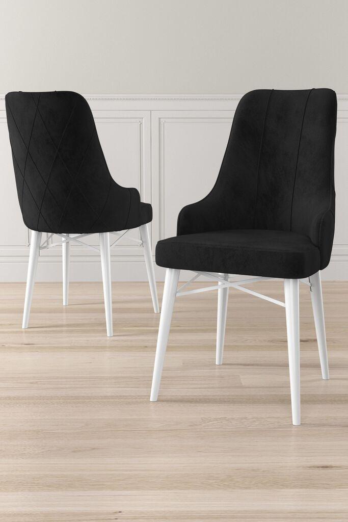 Комплет столчиња Hanah Home Neta, 46x95x42 см, 6 парчиња, црно-бели