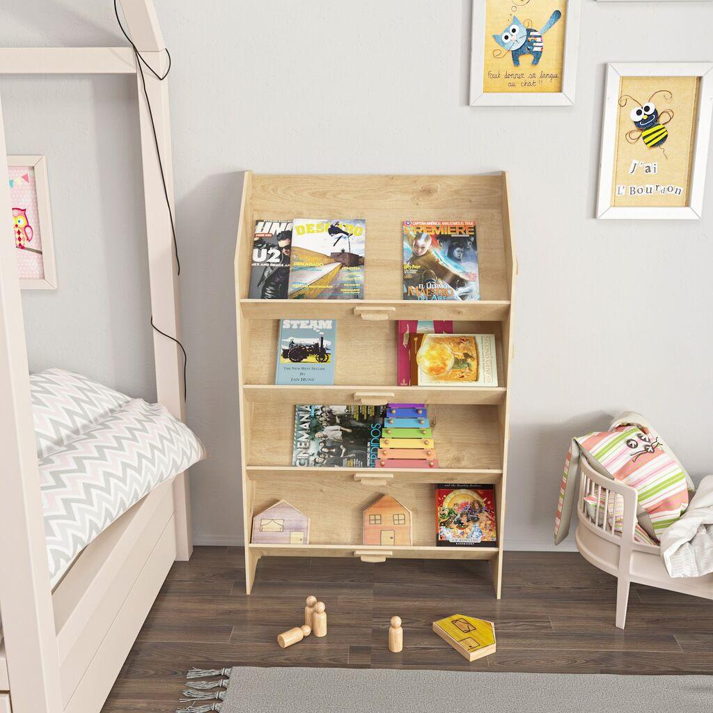 Полица Hanah Home за детска соба Aros, 61,5x100x28,4 см, дабова боја