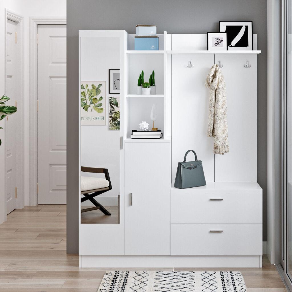 Ормар за чевли Hanah Home DD5 W со машна, бела