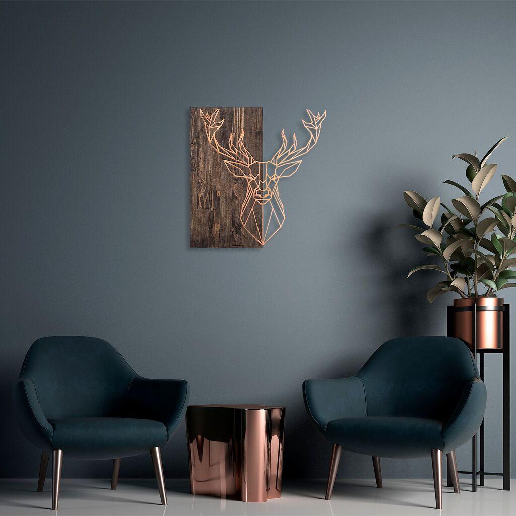 Wallity декорација за dzид Deer1, 56x58 см, бакар