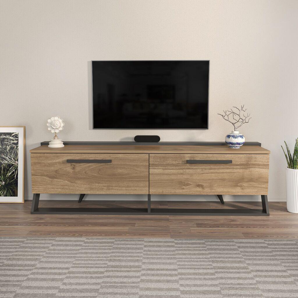 Комода за телевизор Hanah Home Astrid, 163,8x46,8x36,6 см, кафеаво-црна
