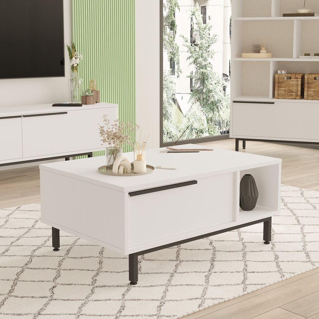 Hanah Home ON2 W Масичка за дневна соба, бела
