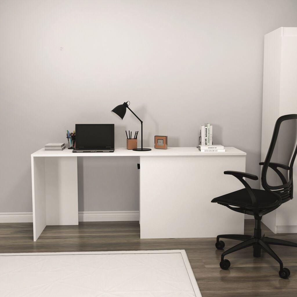 Работна маса Hanah Home Akser, 180x47x73,8 см, бела