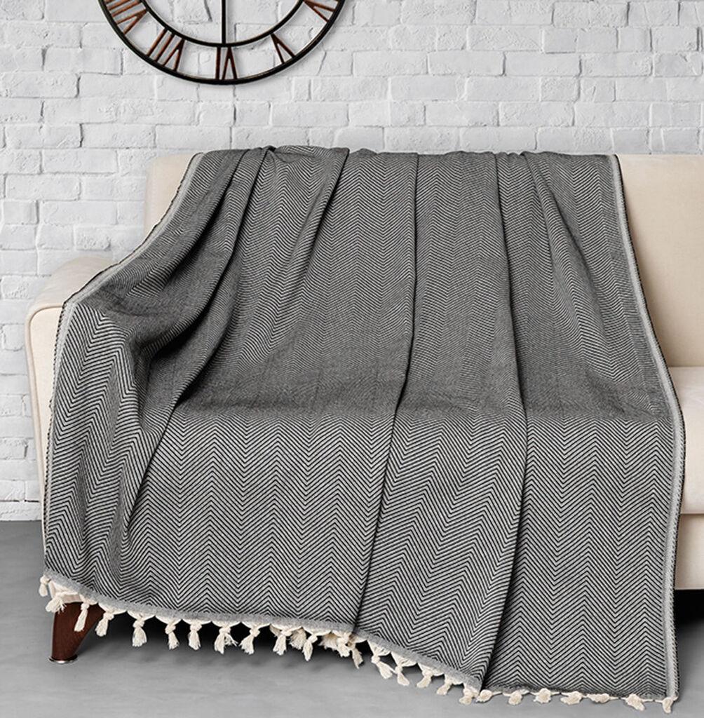 Прекривка за кревет L'essentiel Maison Trendy, 170x230 см, 281 гр/м², црно-бела