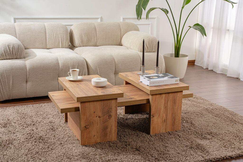Hanah Home Клуб маса Sanctuary Atlantic Pine, кафеава
