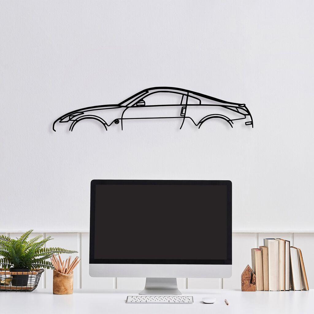 Wallity декорација за dzид Nissan 350Z Silhouette, 70x15 cm, 1,5 mm, црна