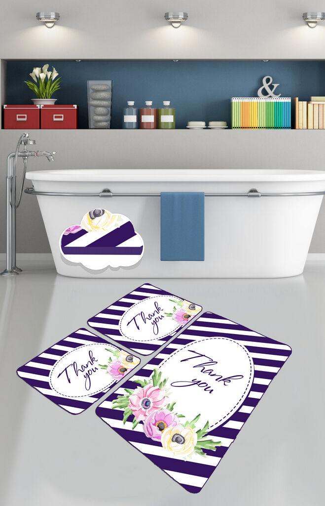 Подлога за бања L'essentiel Maison Thank You, 3 парчиња, шарена