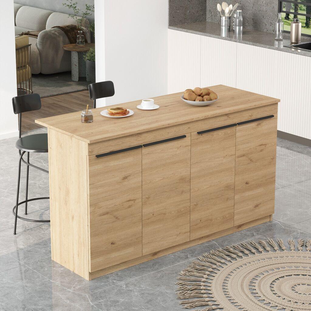 Hanah Home Кујнска Маса Or1-W 160X90X60 Cm Даб