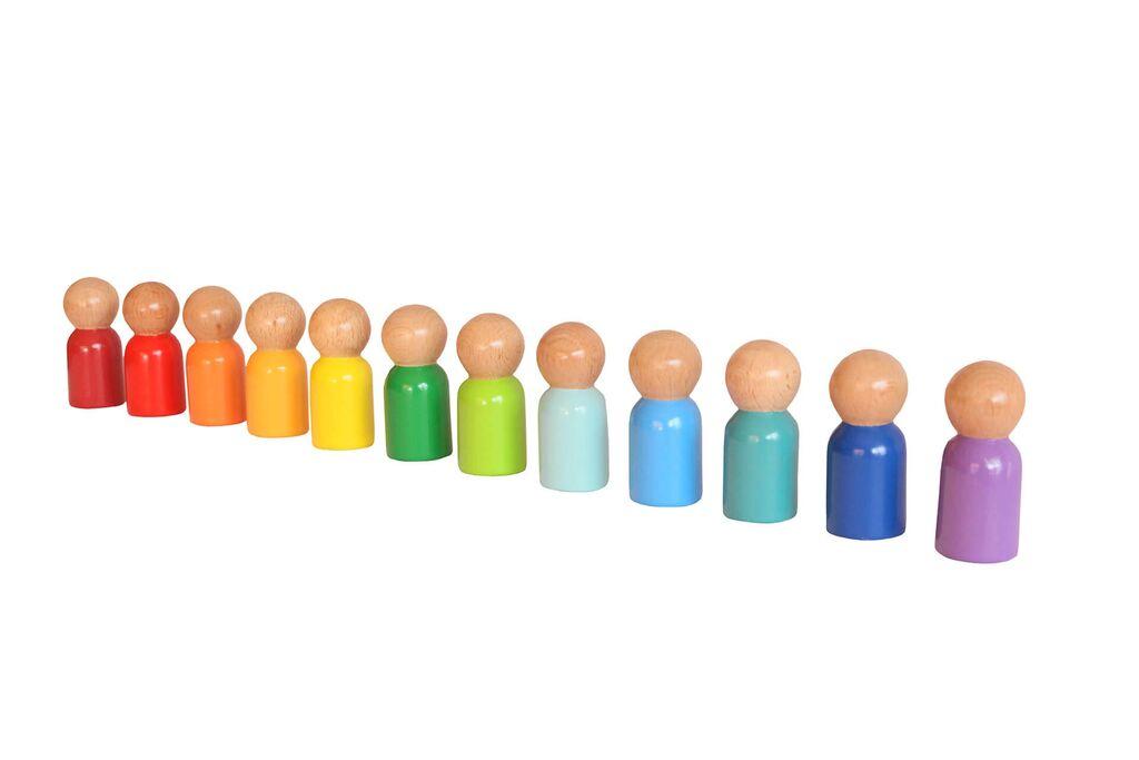HANAH HOME Drvena igračka Waldorf Rainbow Baby, Šarena, 12 delova