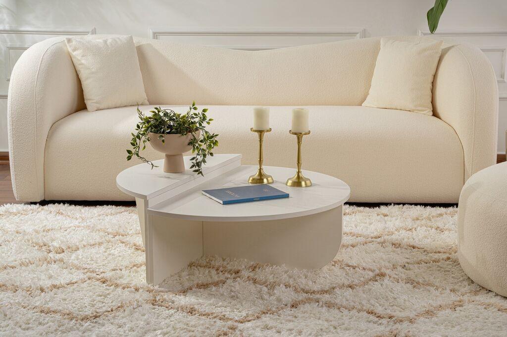 Комплет за маса Hanah Home Klub Orion, 90x60x30, 85x30x35cm, 2 парчиња, бела