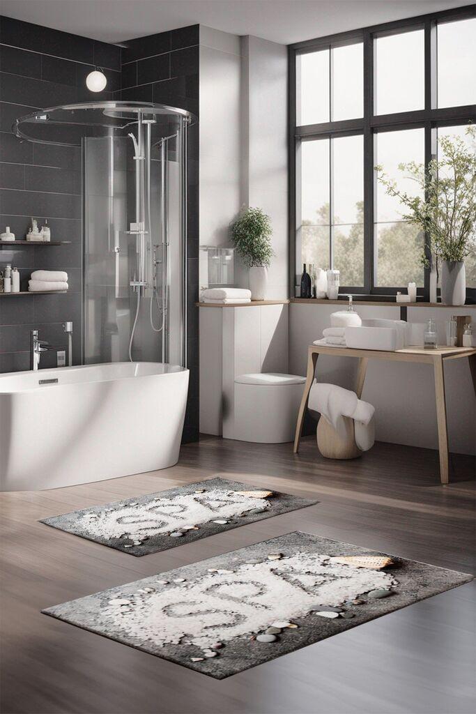 Комплет теписи за бања L'essentiel Maison CT-5201, 2 парчиња, сиви