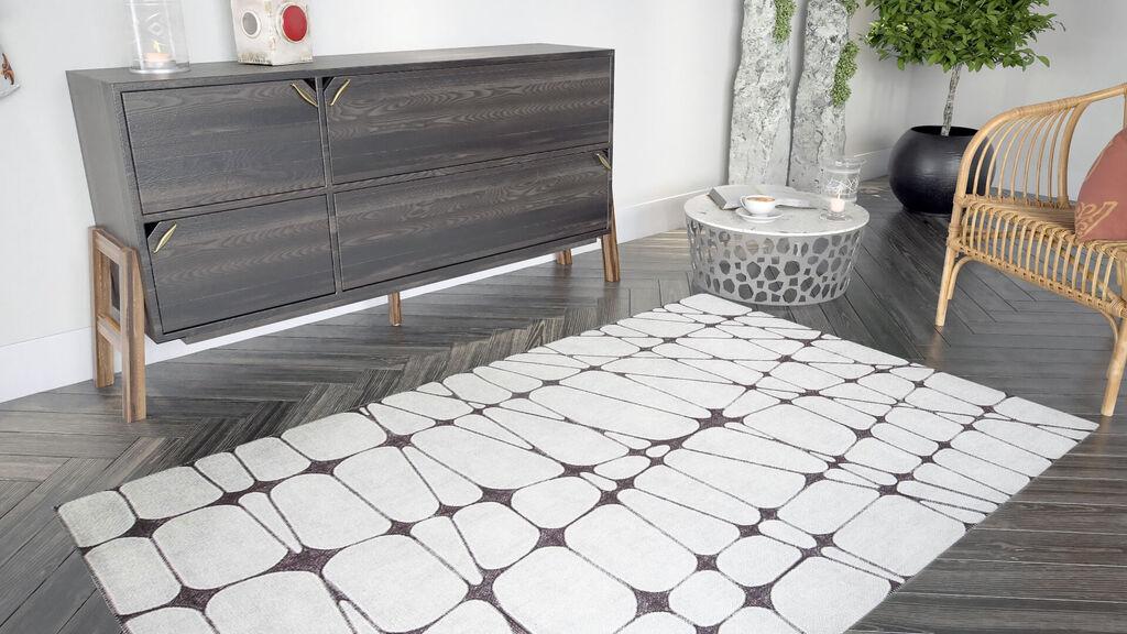 Conceptum Hypnose Carpet Ada Gonul -AL 385, 140x190 cm, сиво-бело