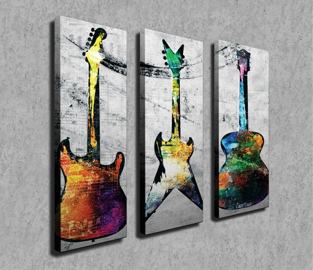 Wallity Слика на платно, 3 парчиња, 70x20 cm