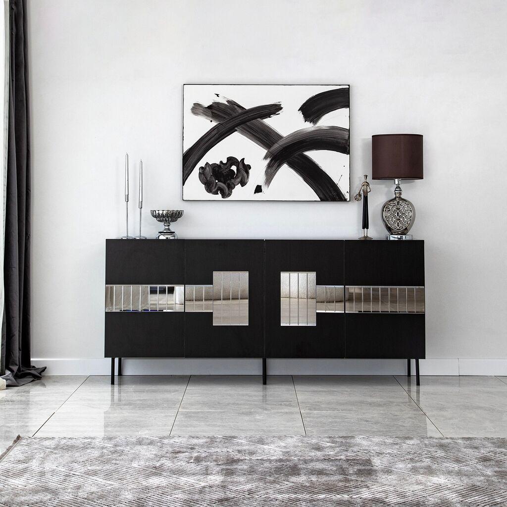 Hanah Home Console Paris, 180x80x40 см, црна