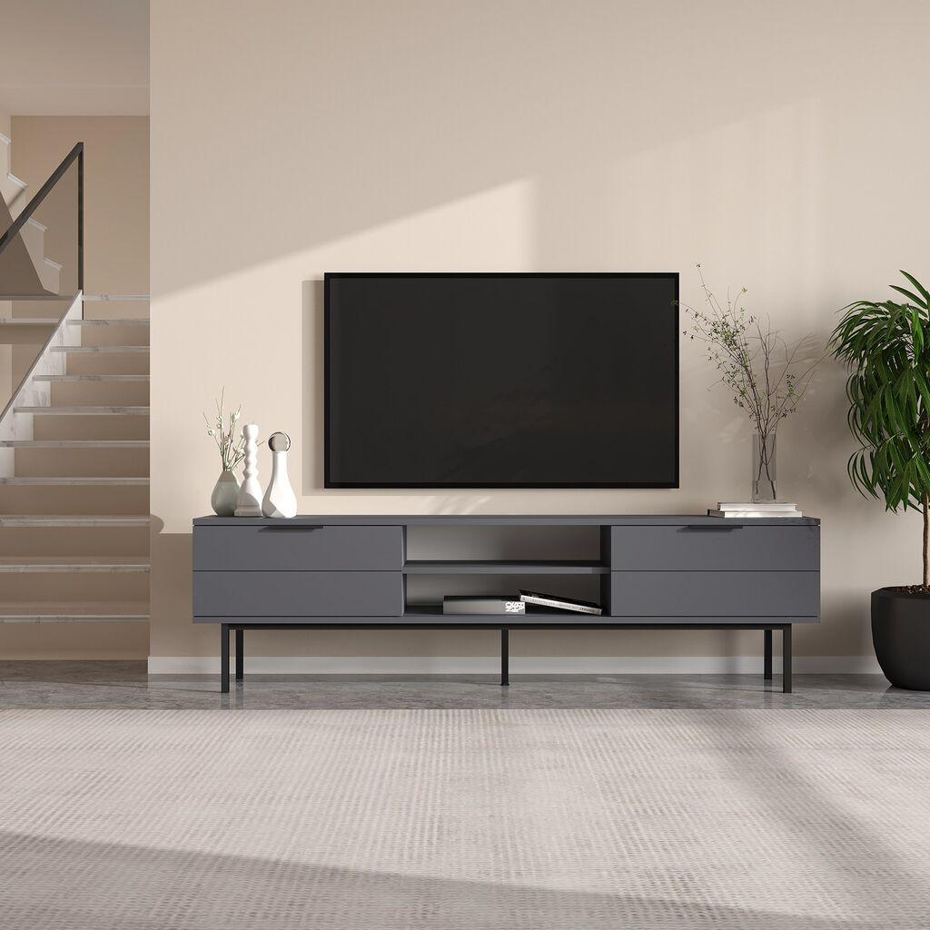 Комода за телевизор Hanah Home Paul, 180x50x29,6 см, антрацит
