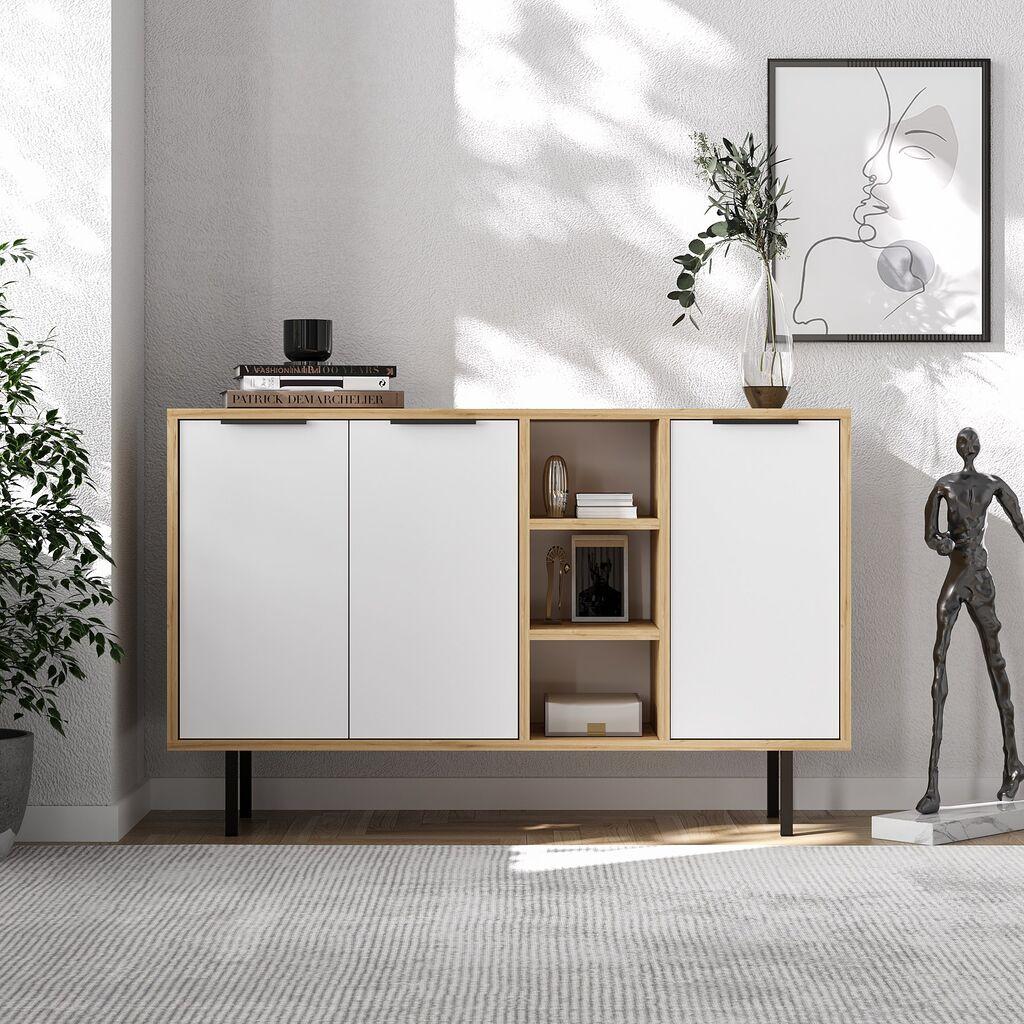 Конзола Hanah Home Vienna, 120x75x29,6 см, бел даб