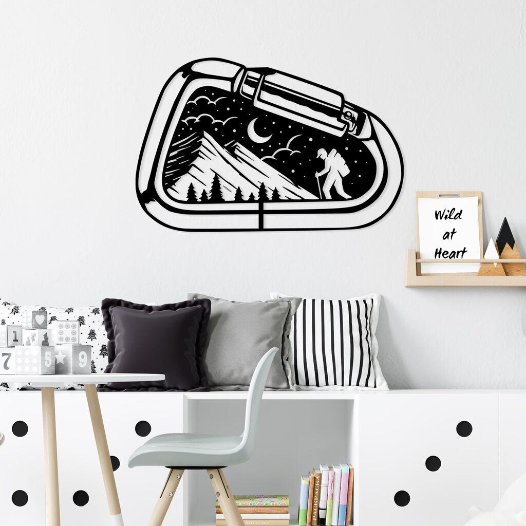 Wallity декорација за dzид Camp Life, 45 x 70 см, црна