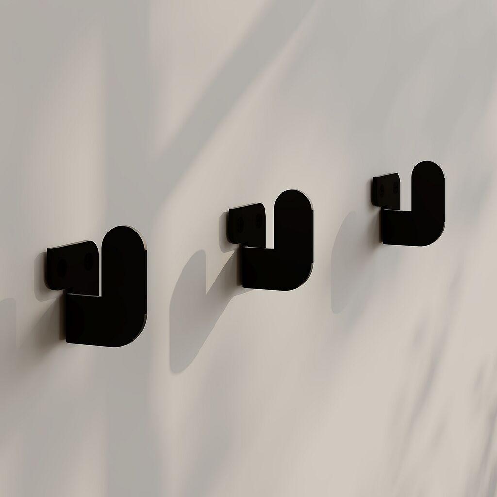 Држачи за крпи Wallity Luxa, 3 парчиња, црни